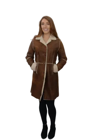 Brown Shearling 3/4 Coat