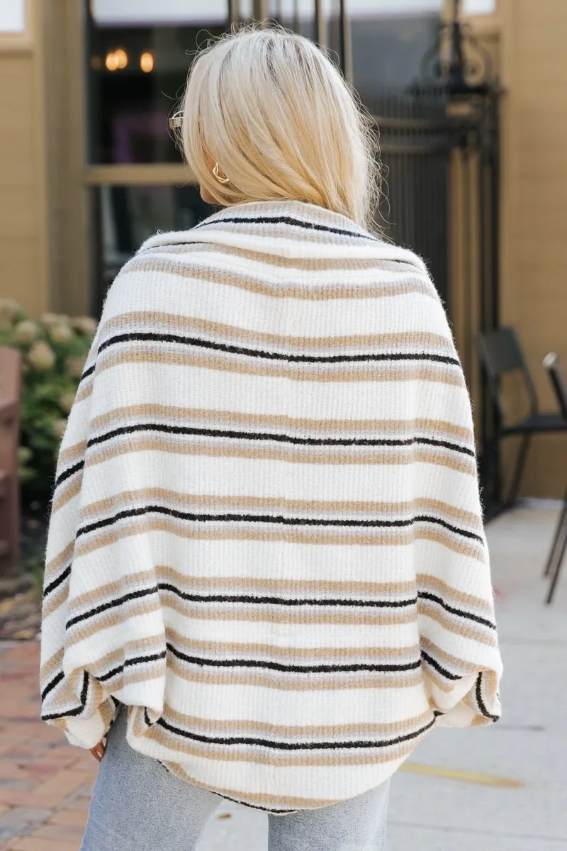 Cream Striped Shrug Cardigan - FINAL SALE