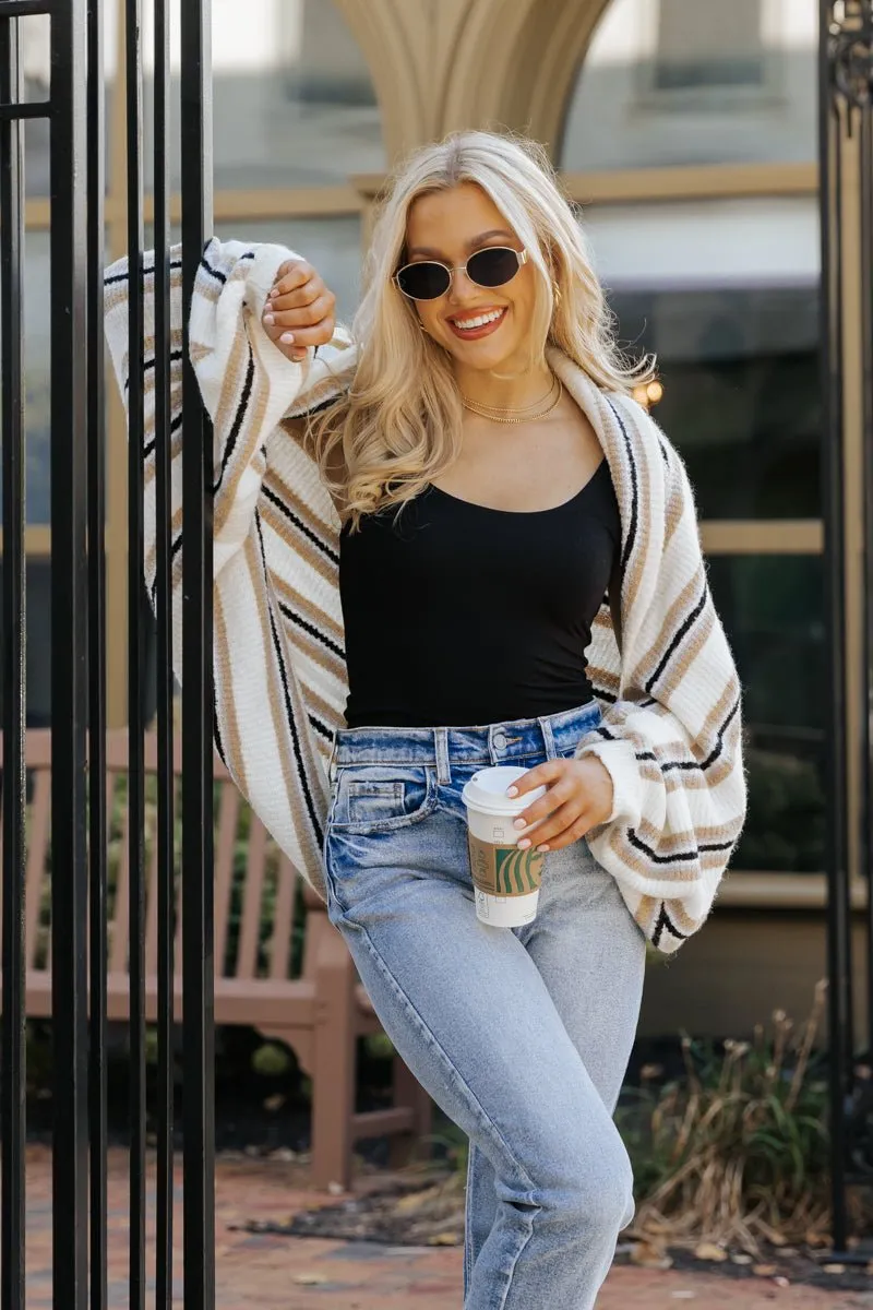 Cream Striped Shrug Cardigan - FINAL SALE