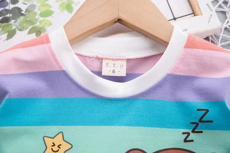 Cute Cartoon Bear Short-Sleeved Cotton T-Shirt and Shorts