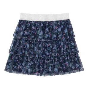 Ditsy Floral Mesh Tiered Skirt