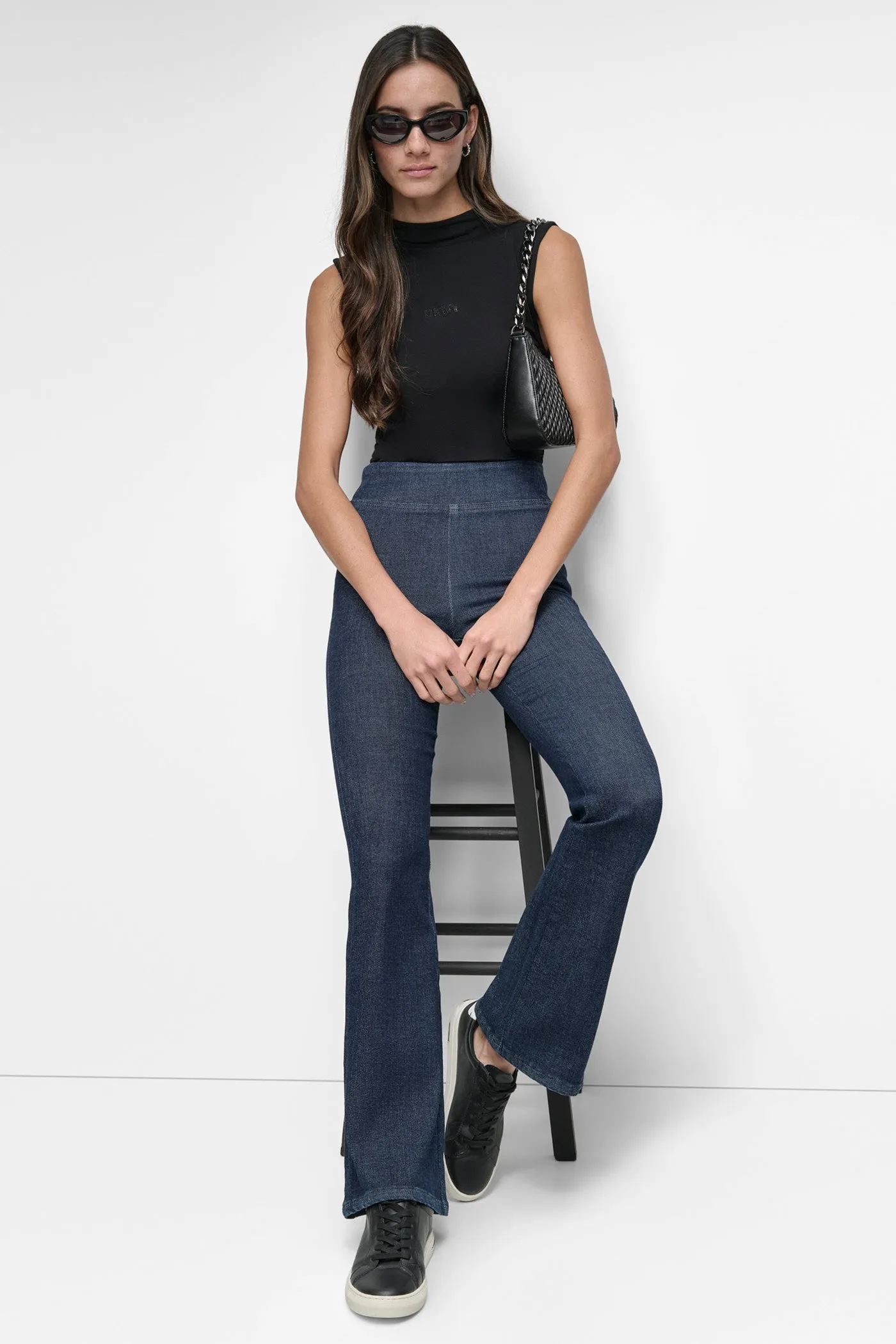 HIGH RISE PULL ON FLARE PANT