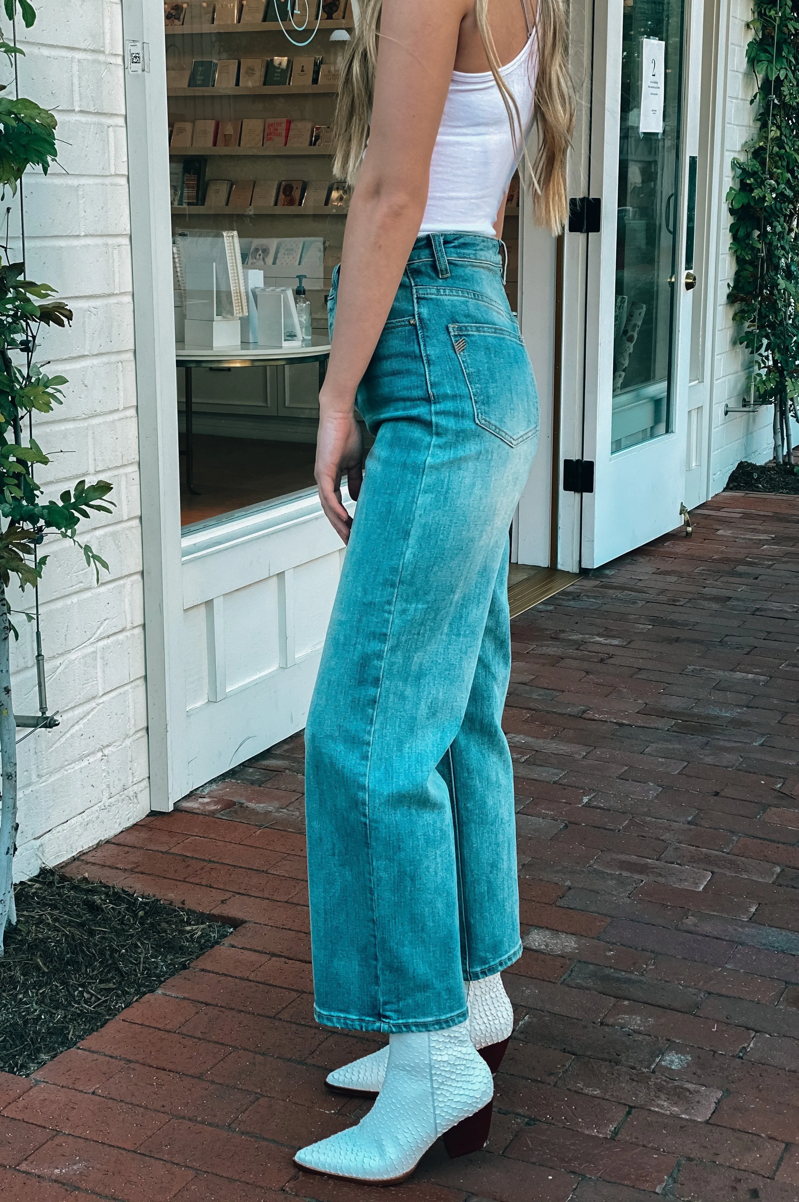 High Rise Wide Leg Crop Flare