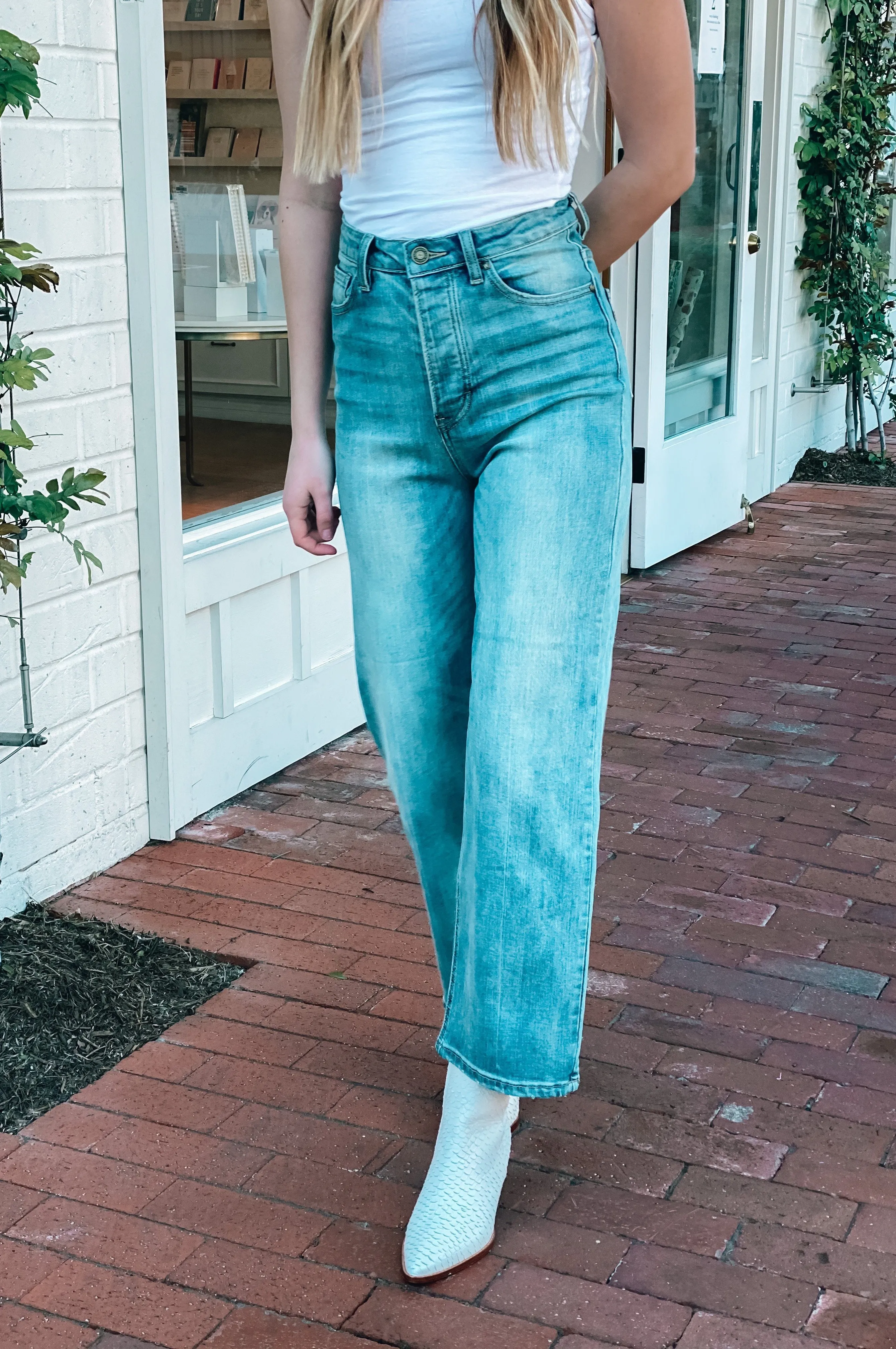 High Rise Wide Leg Crop Flare