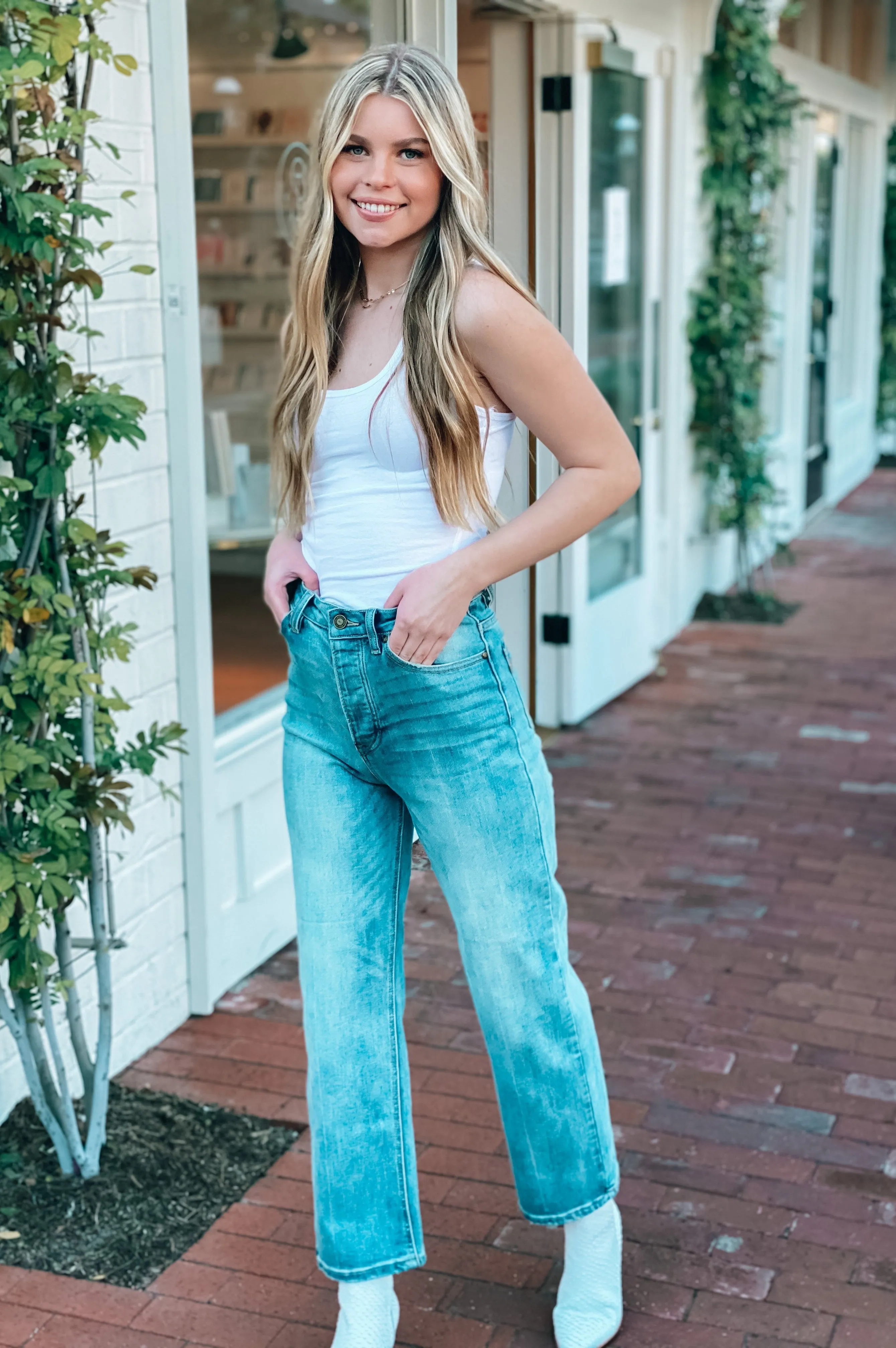 High Rise Wide Leg Crop Flare