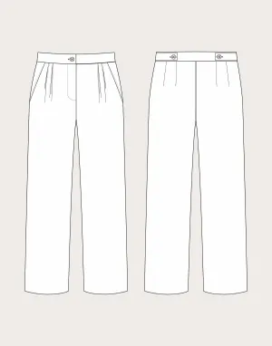 High-Waisted Trousers Sewing Pattern, The Assembly Line