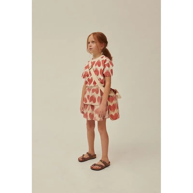 Jelly Mallow Heart Tiered Mini Skirt