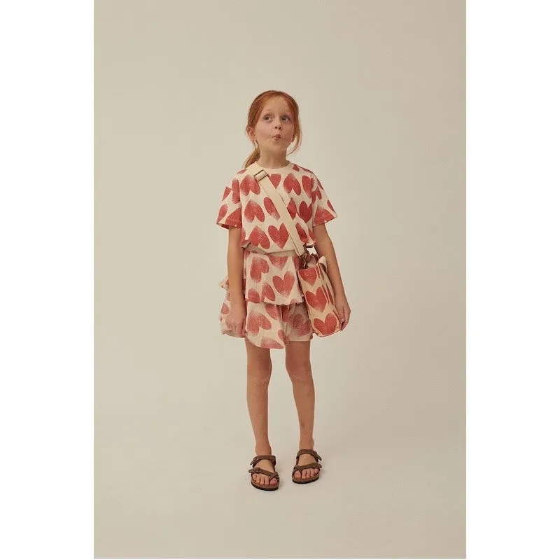 Jelly Mallow Heart Tiered Mini Skirt