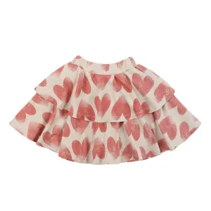 Jelly Mallow Heart Tiered Mini Skirt