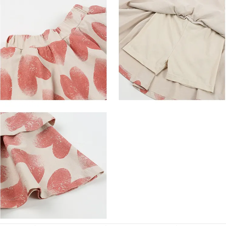 Jelly Mallow Heart Tiered Mini Skirt